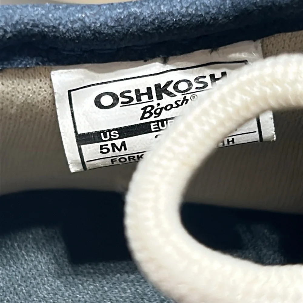 OshKosh Forketa blue/brown slip on sneakers for toddler boys size 5M